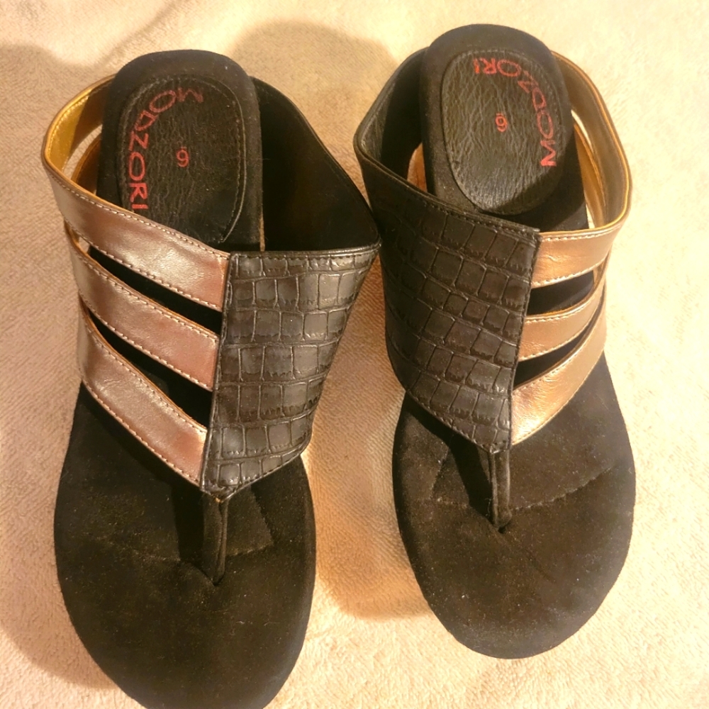 Black and Gold Women's Sandals